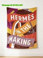Hermès In The Making Craft Art Flannel Throw Blanket IMG_5048